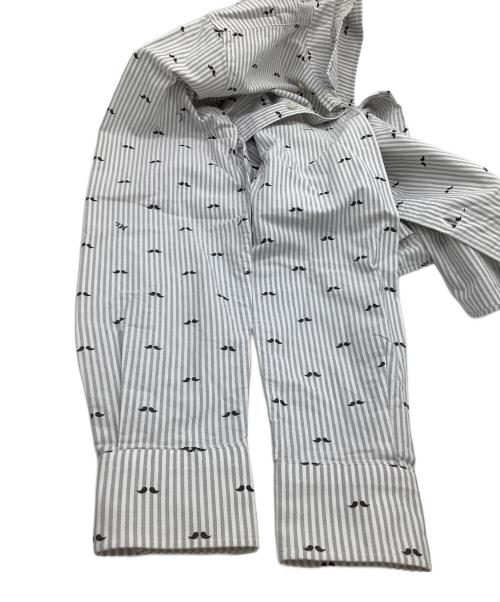 Mr.BATHING APE（ミスターベイジングエイプ）Mr.BATHING APE (ミスターベイジングエイプ) 長袖シャツ グレー×ホワイト サイズ:Mの古着・服飾アイテム