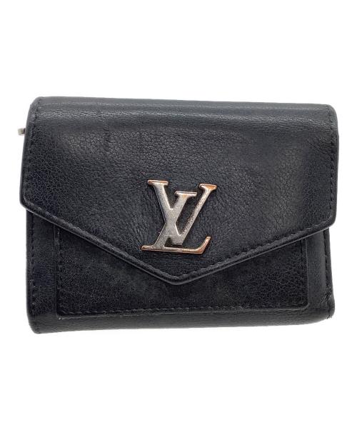 LOUIS VUITTON（ルイ ヴィトン）LOUIS VUITTON (ルイ ヴィトン) 3つ折り財布　ポルトフォイユマイロックミーコンパクト ブラックの古着・服飾アイテム