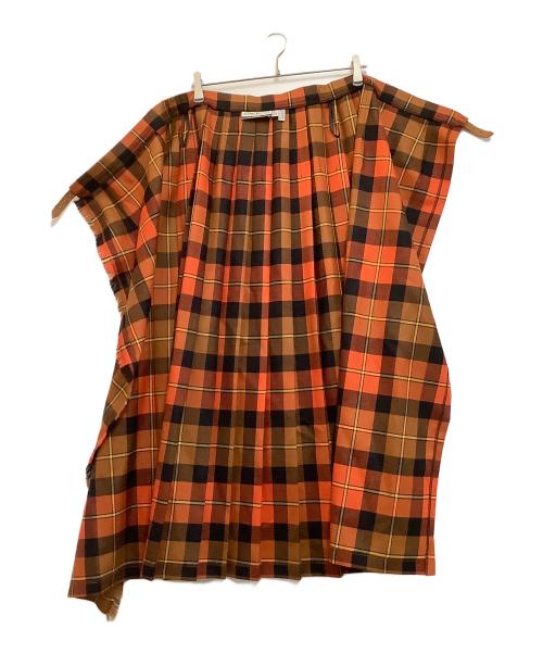 O'NEIL OF DUBLIN（オニール オブ ダブリン）O'NEIL OF DUBLIN (オニール オブ ダブリン) チェックラップスカート ブラウン サイズ:40の古着・服飾アイテム