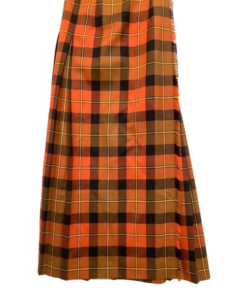 O'NEIL OF DUBLIN（オニール オブ ダブリン）O'NEIL OF DUBLIN (オニール オブ ダブリン) チェックラップスカート ブラウン サイズ:40の古着・服飾アイテム