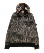 A BATHING APEアベイシングエイプ）の古着「ジップパーカー　SPEED RACER SHARK FULL ZIP HOODIE」｜グレー