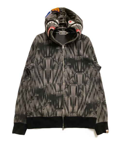 A BATHING APE（アベイシングエイプ）A BATHING APE (アベイシングエイプ) ジップパーカー　SPEED RACER SHARK FULL ZIP HOODIE グレー サイズ:Lの古着・服飾アイテム