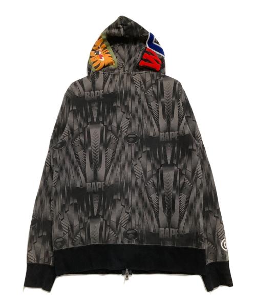 A BATHING APE（アベイシングエイプ）A BATHING APE (アベイシングエイプ) ジップパーカー　SPEED RACER SHARK FULL ZIP HOODIE グレー サイズ:Lの古着・服飾アイテム
