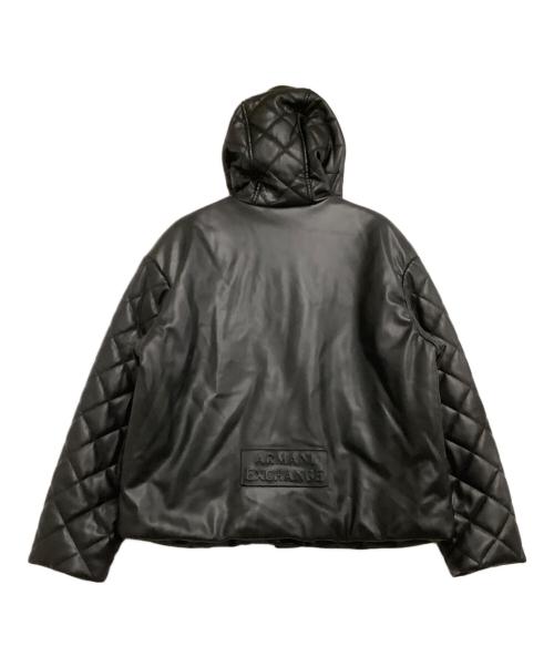 ARMANI EXCHANGE（アルマーニ エクスチェンジ）ARMANI EXCHANGE (アルマーニ エクスチェンジ) レザーライクキルティングブルゾン ブラック サイズ:Lの古着・服飾アイテム