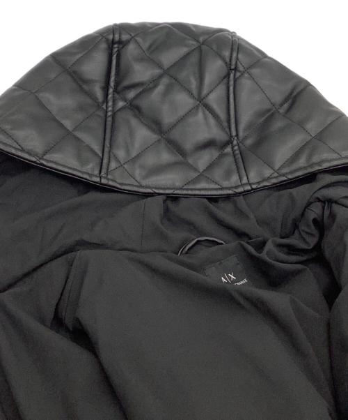ARMANI EXCHANGE（アルマーニ エクスチェンジ）ARMANI EXCHANGE (アルマーニ エクスチェンジ) レザーライクキルティングブルゾン ブラック サイズ:Lの古着・服飾アイテム