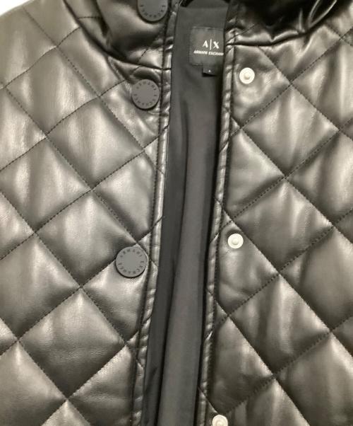 ARMANI EXCHANGE（アルマーニ エクスチェンジ）ARMANI EXCHANGE (アルマーニ エクスチェンジ) レザーライクキルティングブルゾン ブラック サイズ:Lの古着・服飾アイテム