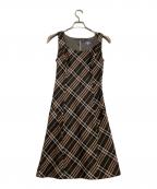 BURBERRY BLUE LABELバーバリー ブルー レーベル）の古着「ノースリーブ・キャミソールワンピース」｜ブラウン