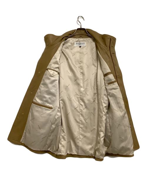 BALMAIN（バルマン）BALMAIN (バルマン) ラムレザーコート キャメル サイズ:Lの古着・服飾アイテム