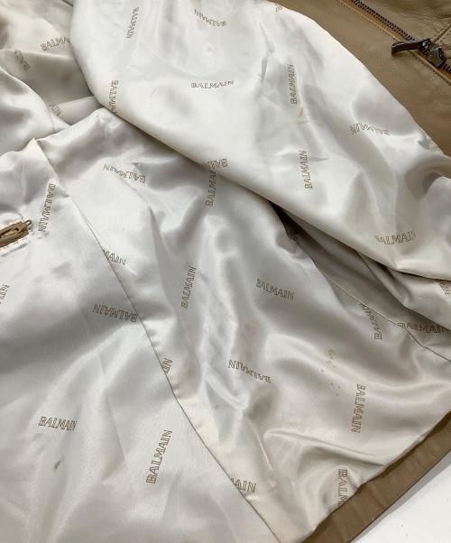 BALMAIN（バルマン）BALMAIN (バルマン) ラムレザーコート キャメル サイズ:Lの古着・服飾アイテム