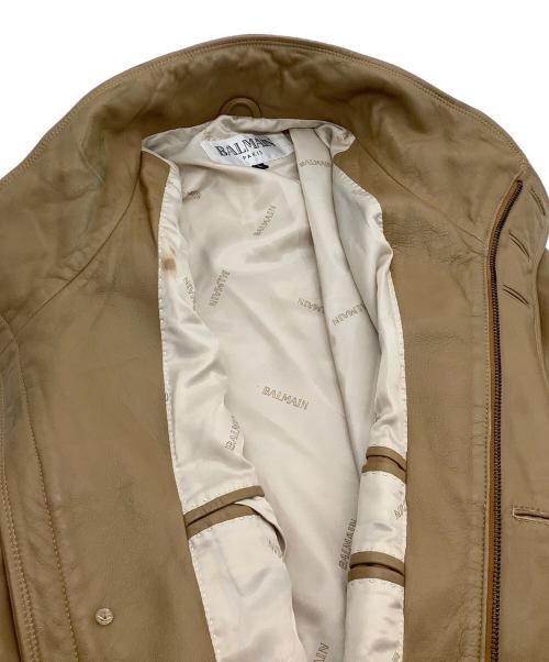BALMAIN（バルマン）BALMAIN (バルマン) ラムレザーコート キャメル サイズ:Lの古着・服飾アイテム