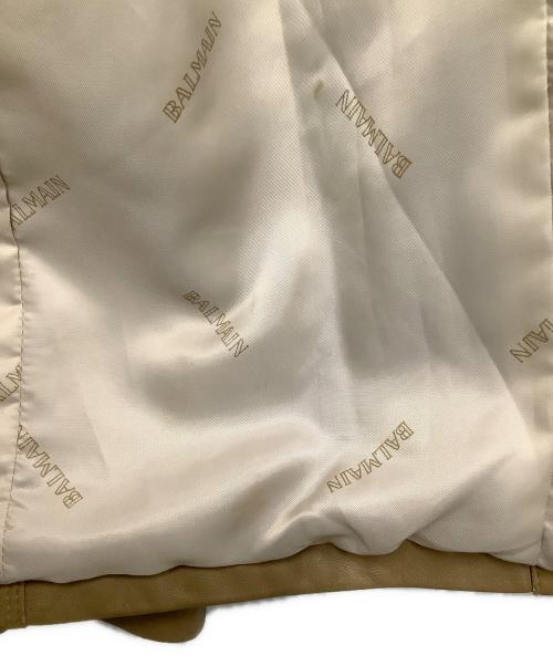 BALMAIN（バルマン）BALMAIN (バルマン) ラムレザーコート キャメル サイズ:Lの古着・服飾アイテム