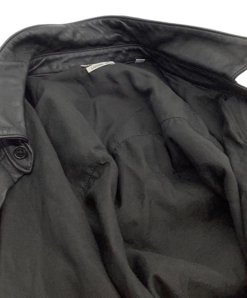 STEVEN ALAN（スティーブンアラン）STEVEN ALAN (スティーブンアラン) 長袖シャツ　SHEEP LEATHER REGULAR COLLAR SHIRT-LOOSE ブラック サイズ:XLの古着・服飾アイテム