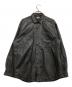 STEVEN ALAN（スティーブンアラン）の古着「長袖シャツ　SHEEP LEATHER REGULAR COLLAR SHIRT-LOOSE」｜ブラック