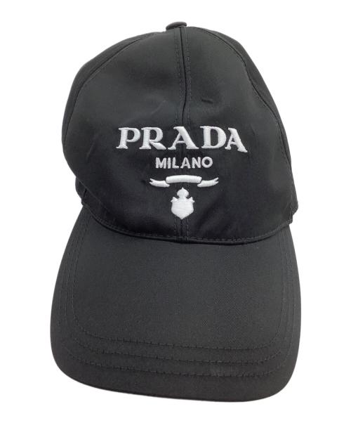 PRADA（プラダ）PRADA (プラダ) ロゴキャップ ブラックの古着・服飾アイテム