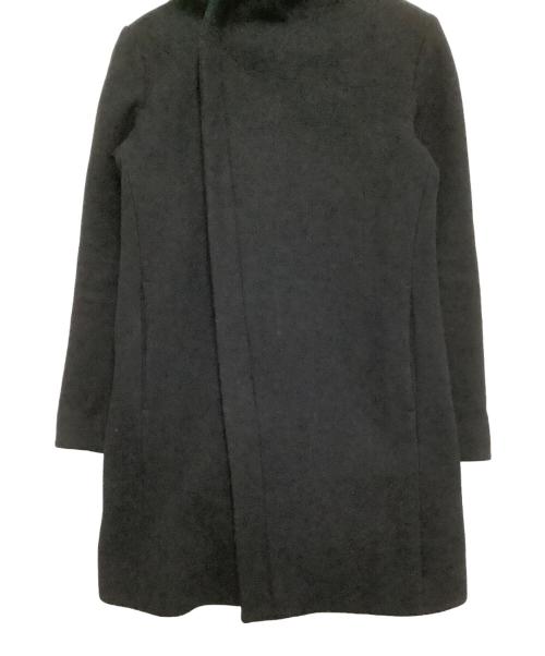 Junhashimoto（ジュンハシモト）Junhashimoto (ジュンハシモト) ウールコート　WRAP HOODED COAT ブラック サイズ:3の古着・服飾アイテム