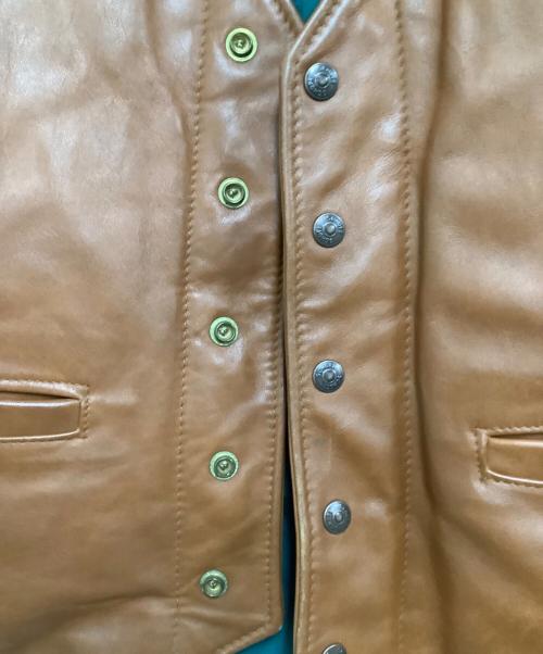 Schott（ショット）Schott (ショット) ダウンジャケット グリーン×ブラウン サイズ:40の古着・服飾アイテム