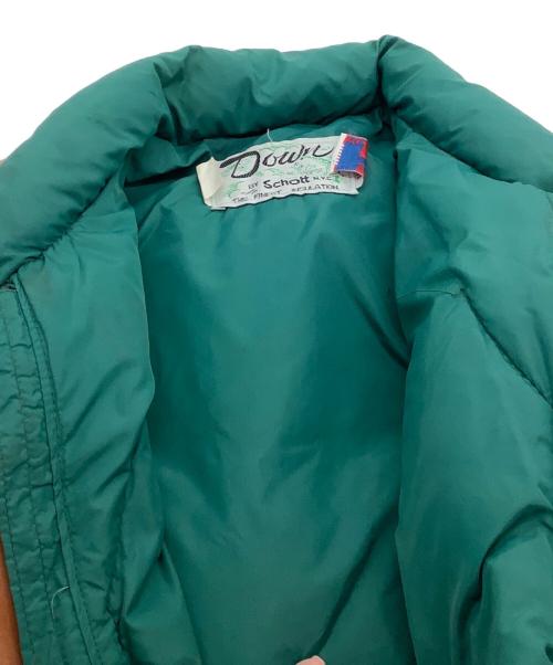 Schott（ショット）Schott (ショット) ダウンジャケット グリーン×ブラウン サイズ:40の古着・服飾アイテム