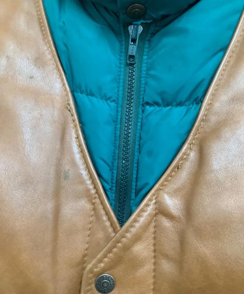 Schott（ショット）Schott (ショット) ダウンジャケット グリーン×ブラウン サイズ:40の古着・服飾アイテム