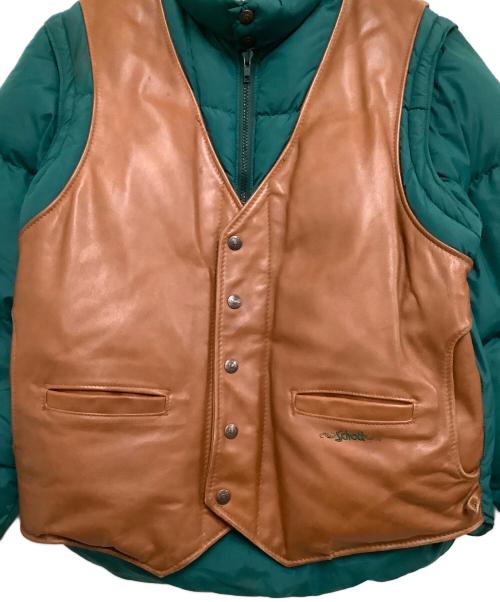 Schott（ショット）Schott (ショット) ダウンジャケット グリーン×ブラウン サイズ:40の古着・服飾アイテム