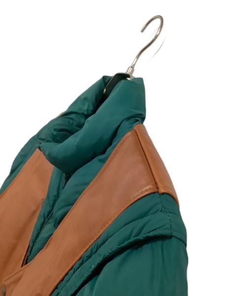 Schott（ショット）Schott (ショット) ダウンジャケット グリーン×ブラウン サイズ:40の古着・服飾アイテム