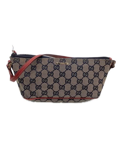 GUCCI（グッチ）GUCCI (グッチ) アクセサリーポーチ　	GGキャンバス ベージュ×ネイビーの古着・服飾アイテム