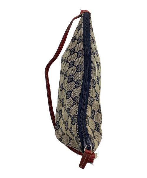 GUCCI（グッチ）GUCCI (グッチ) アクセサリーポーチ　	GGキャンバス ベージュ×ネイビーの古着・服飾アイテム