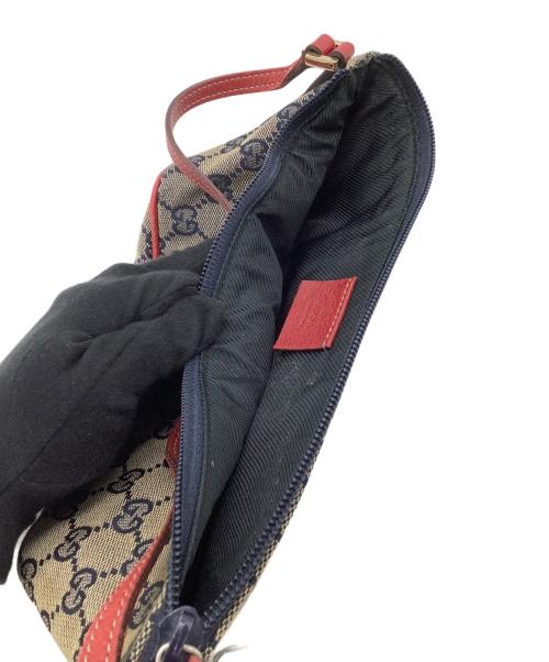 GUCCI（グッチ）GUCCI (グッチ) アクセサリーポーチ　	GGキャンバス ベージュ×ネイビーの古着・服飾アイテム