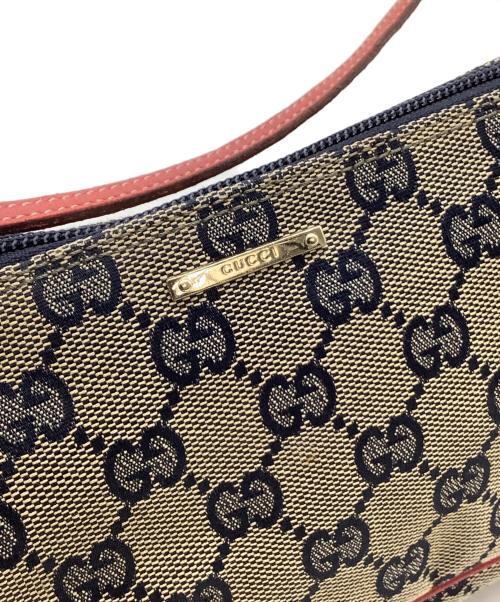 GUCCI（グッチ）GUCCI (グッチ) アクセサリーポーチ　	GGキャンバス ベージュ×ネイビーの古着・服飾アイテム
