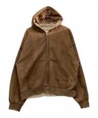 refomedリフォメッド）の古着「ジップパーカー　PLASTERER HOODIE」｜ブラウン