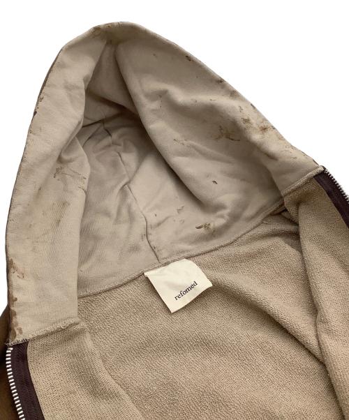 refomed（リフォメッド）refomed (リフォメッド) ジップパーカー　PLASTERER HOODIE ブラウン サイズ:3の古着・服飾アイテム