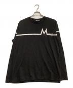 MONCLERモンクレール）の古着「フロントプリント クルーネック ロングスリーブ カットソー」｜ブラック
