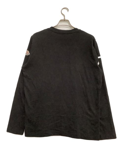 MONCLER（モンクレール）MONCLER (モンクレール) フロントプリント クルーネック ロングスリーブ カットソー ブラック サイズ:Mの古着・服飾アイテム