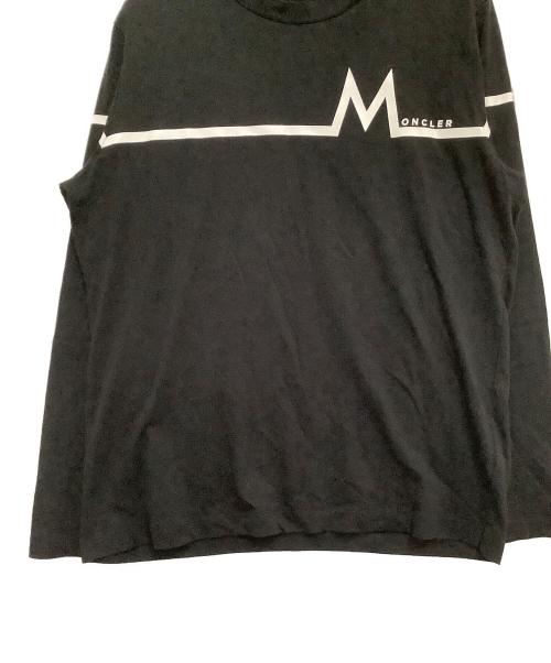 MONCLER（モンクレール）MONCLER (モンクレール) フロントプリント クルーネック ロングスリーブ カットソー ブラック サイズ:Mの古着・服飾アイテム