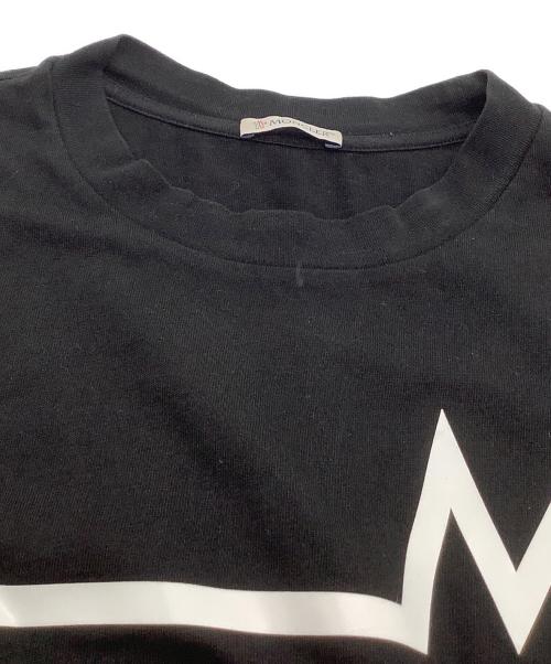 MONCLER（モンクレール）MONCLER (モンクレール) フロントプリント クルーネック ロングスリーブ カットソー ブラック サイズ:Mの古着・服飾アイテム