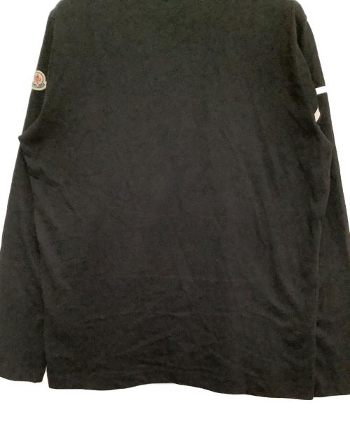 MONCLER（モンクレール）MONCLER (モンクレール) フロントプリント クルーネック ロングスリーブ カットソー ブラック サイズ:Mの古着・服飾アイテム