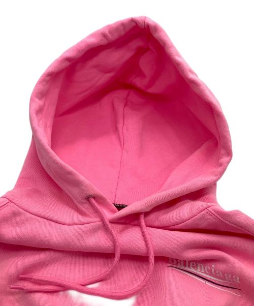 BALENCIAGA（バレンシアガ）BALENCIAGA (バレンシアガ) キャンペーンロゴプルオーバーパーカー ピンク サイズ:Mの古着・服飾アイテム