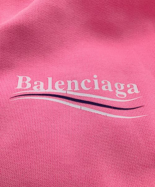 BALENCIAGA（バレンシアガ）BALENCIAGA (バレンシアガ) キャンペーンロゴプルオーバーパーカー ピンク サイズ:Mの古着・服飾アイテム