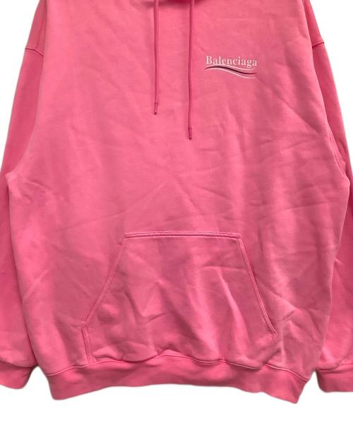 BALENCIAGA（バレンシアガ）BALENCIAGA (バレンシアガ) キャンペーンロゴプルオーバーパーカー ピンク サイズ:Mの古着・服飾アイテム