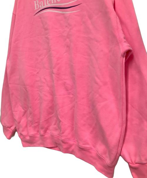 BALENCIAGA（バレンシアガ）BALENCIAGA (バレンシアガ) キャンペーンロゴプルオーバーパーカー ピンク サイズ:Mの古着・服飾アイテム