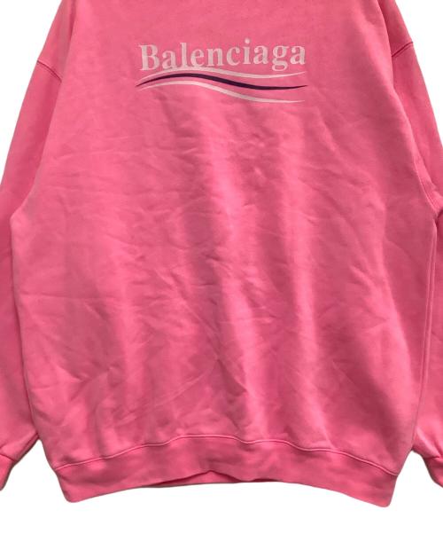BALENCIAGA（バレンシアガ）BALENCIAGA (バレンシアガ) キャンペーンロゴプルオーバーパーカー ピンク サイズ:Mの古着・服飾アイテム