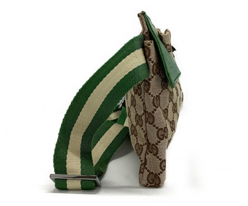 GUCCI（グッチ）GUCCI (グッチ) ウエストバッグ グリーン×ベージュ サイズ:- GGキャンバス 28566 200047の古着・服飾アイテム