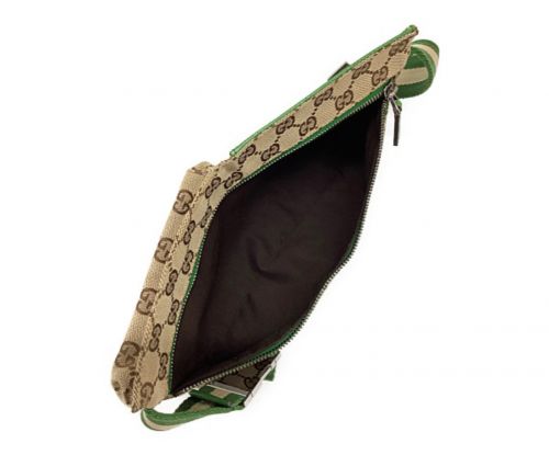 GUCCI（グッチ）GUCCI (グッチ) ウエストバッグ グリーン×ベージュ サイズ:- GGキャンバス 28566 200047の古着・服飾アイテム
