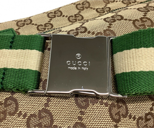 GUCCI（グッチ）GUCCI (グッチ) ウエストバッグ グリーン×ベージュ サイズ:- GGキャンバス 28566 200047の古着・服飾アイテム