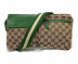 GUCCI (グッチ) ウエストバッグ グリーン×ベージュ サイズ:- GGキャンバス 28566 200047：33800円