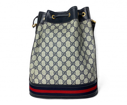 GUCCI（グッチ）GUCCI (グッチ) 巾着ショルダーバッグ ネイビー サイズ:- 001 58 0933の古着・服飾アイテム