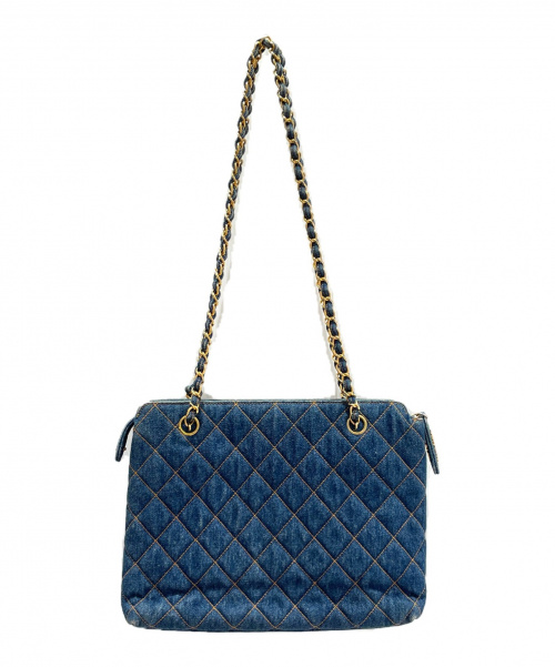 CHANEL（シャネル）CHANEL (シャネル) デニムチェーンショルダーバッグ ネイビー サイズ:-の古着・服飾アイテム