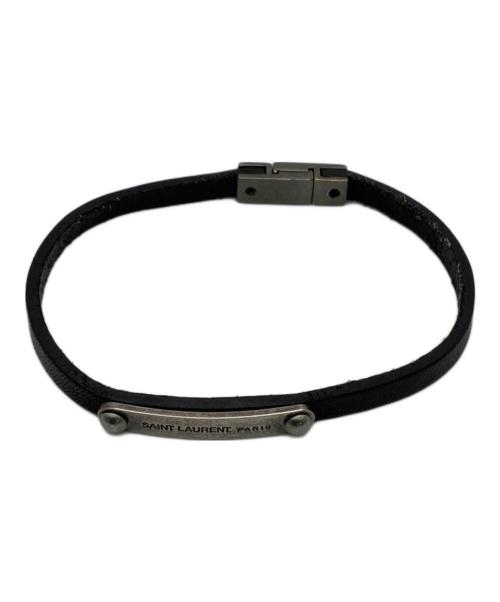 Saint Laurent Paris（サンローランパリ）Saint Laurent Paris (サンローランパリ) レザーブレスレット ブラック サイズ:-の古着・服飾アイテム