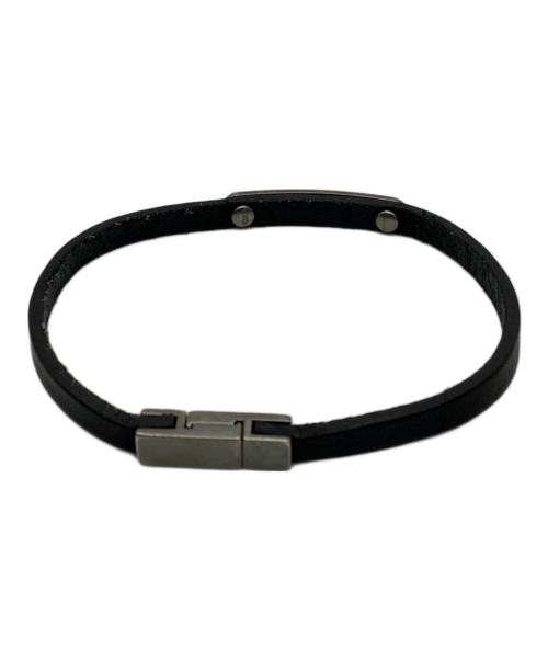 Saint Laurent Paris（サンローランパリ）Saint Laurent Paris (サンローランパリ) レザーブレスレット ブラック サイズ:-の古着・服飾アイテム