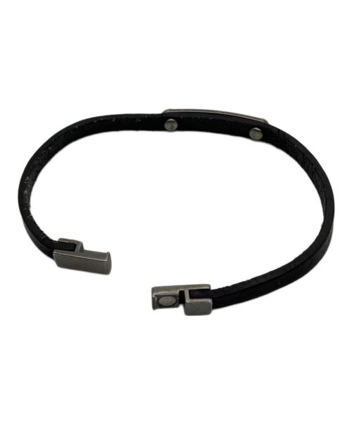Saint Laurent Paris（サンローランパリ）Saint Laurent Paris (サンローランパリ) レザーブレスレット ブラック サイズ:-の古着・服飾アイテム