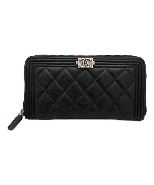 CHANEL（シャネル）CHANEL (シャネル) 長財布 ボーイシャネル ブラックの古着・服飾アイテム